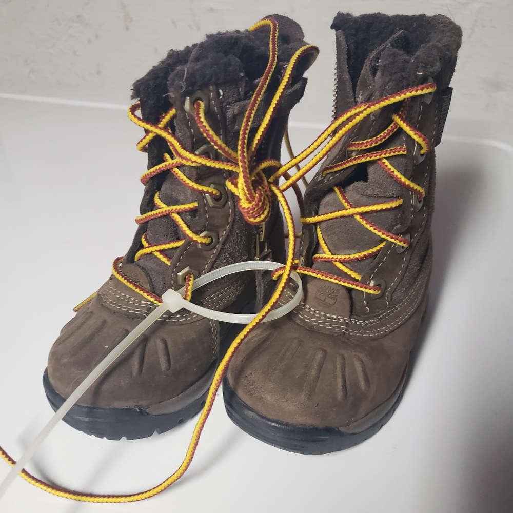 Toddler sized 5.5 brown suede Timberland boots